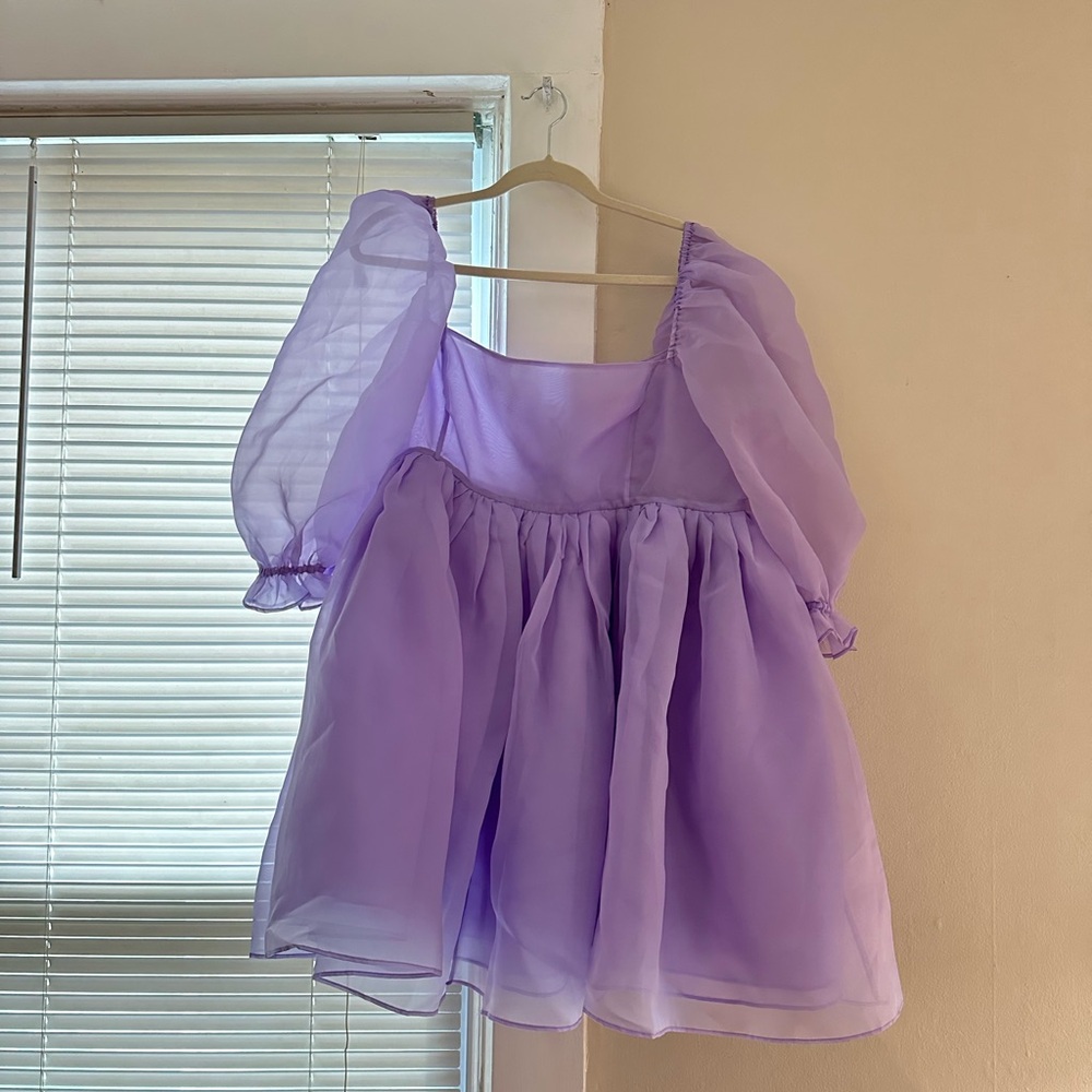 Lavender Puff Sleeve Dress